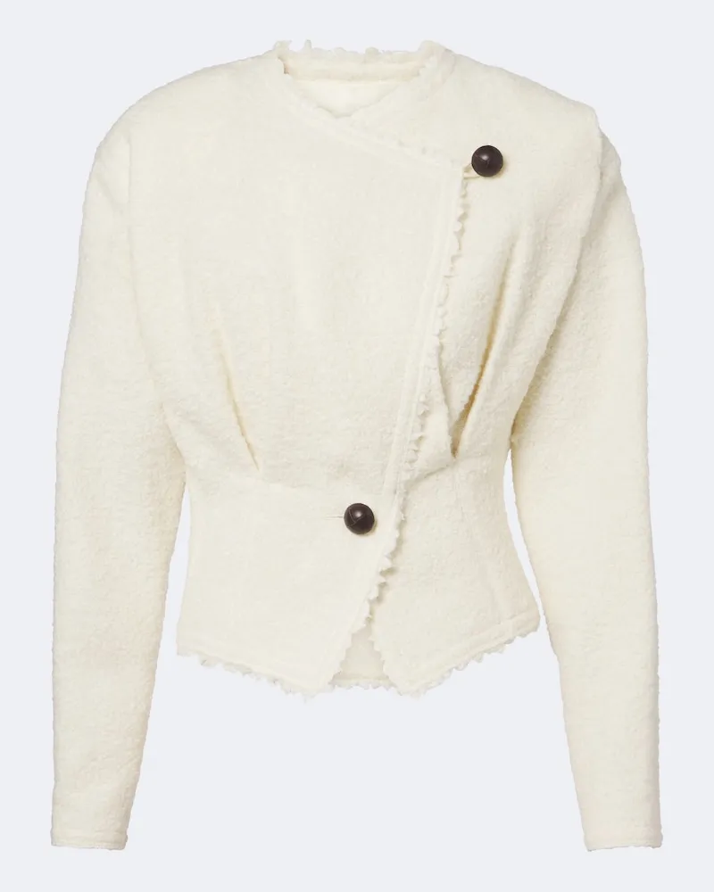 Isabel Marant Giacca Suna in misto lana e alpaca bouclé Bianco