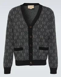 Gucci Cardigan in jacquard di lana Grigio