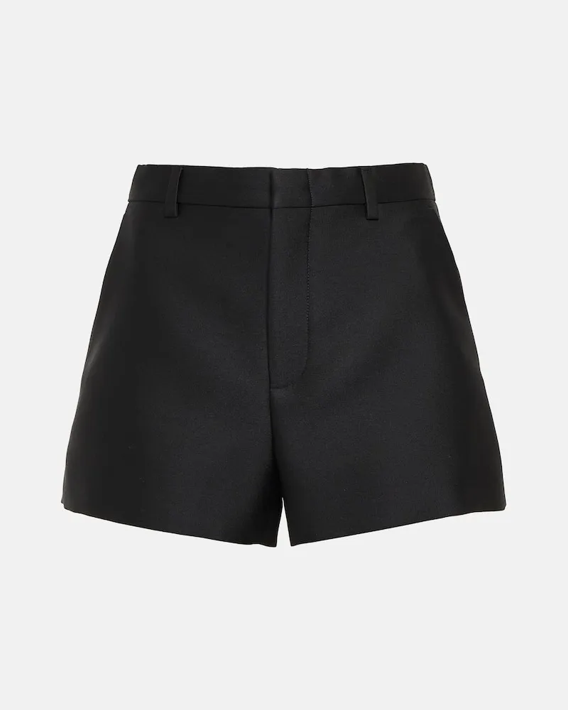 Gucci Shorts in gabardine di lana e seta Nero