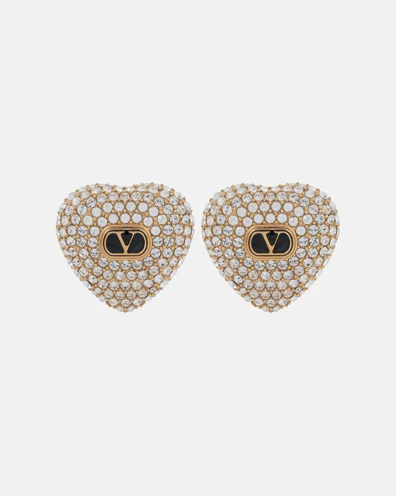 Valentino Garavani Orecchini Cuore XS con cristalli Nero