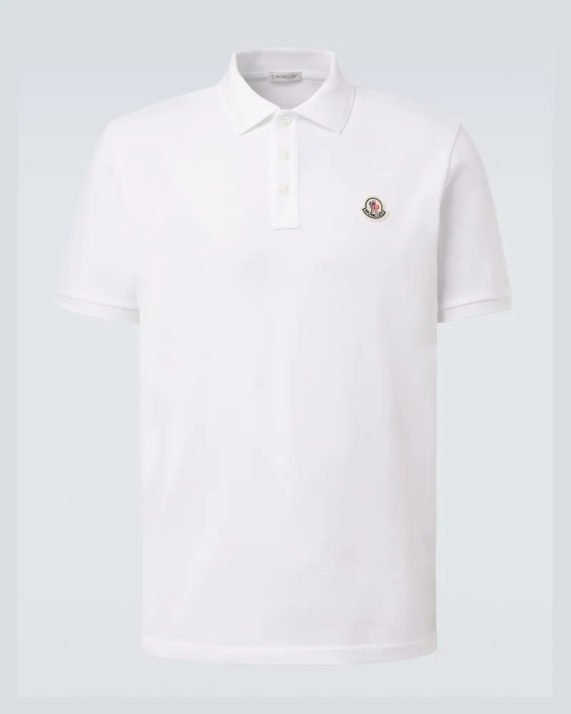 Moncler Polo in piqué di cotone Bianco