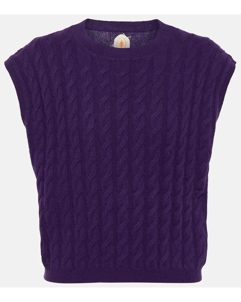 Jardin des Orangers Gilet in maglia a trecce di cashmere Viola