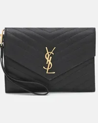 Saint Laurent Clutch Cassandre in pelle matelassé Nero