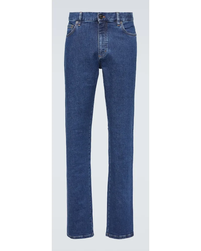 Ermenegildo Zegna Jeans slim Roccia a vita media Blu