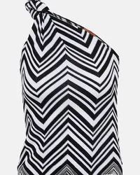 Missoni Top monospalla in maglia a zig zag Multicolore