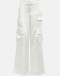 OFF-WHITE Pantaloni cargo in raso Bianco