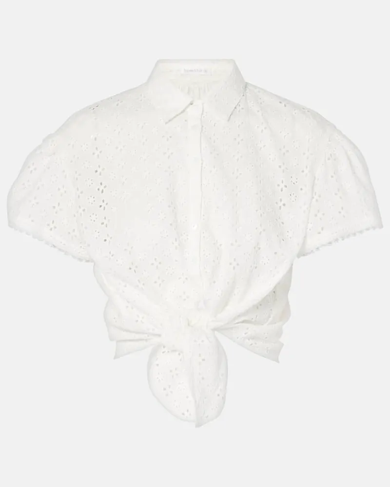 Poupette St Barth Camicia Cycas in cotone sangallo Bianco