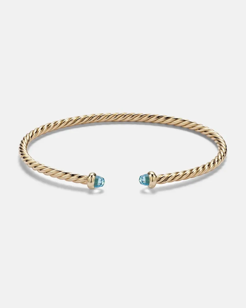David Yurman Bracciale CablespiraÂ® Flex Micro in oro 18kt con topazi Oro