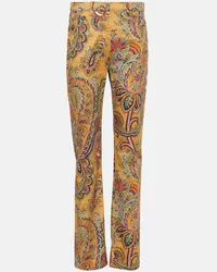 Etro Pantaloni regular in twill di cotone Multicolore