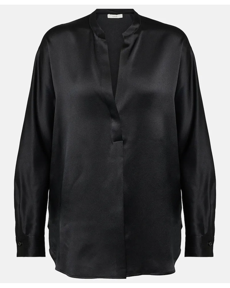 Vince Blusa in raso di seta Nero