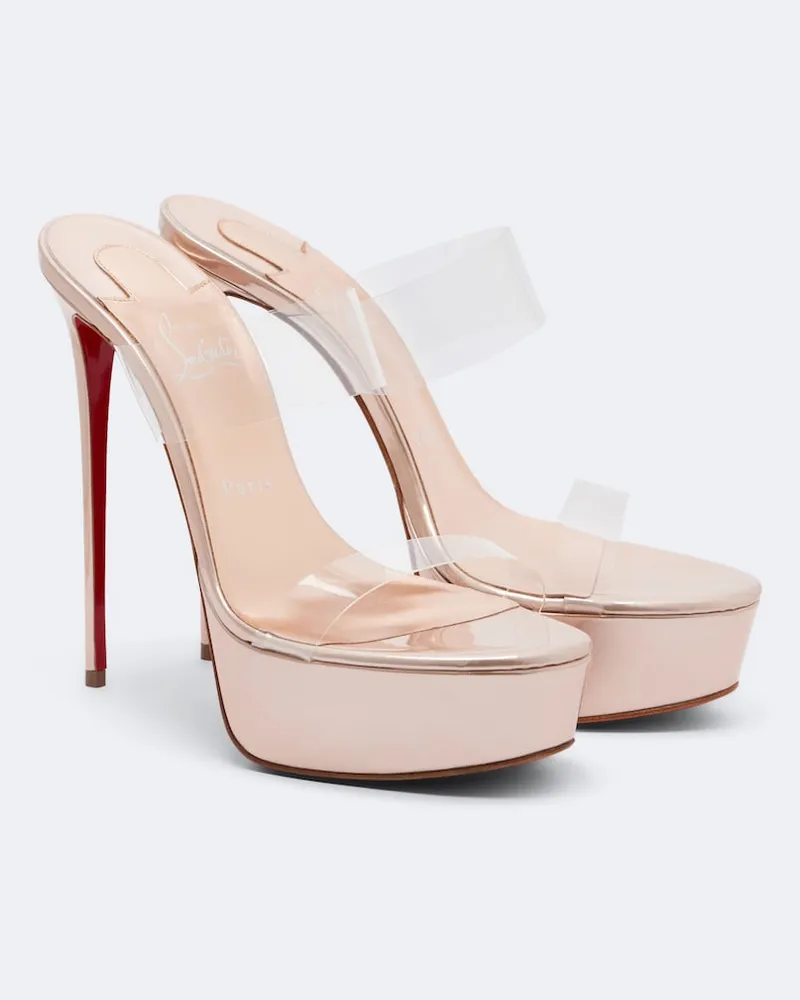 Christian Louboutin Mules Just Nothing con plateau in pelle Rosa
