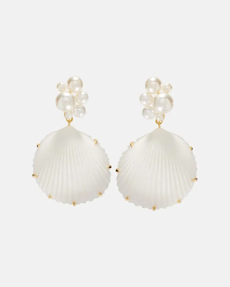 Jennifer Behr Orecchini pendenti Sela con perle bijoux Bianco