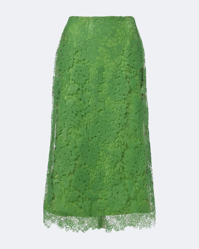 Carolina Herrera New York Gonna midi in pizzo Verde