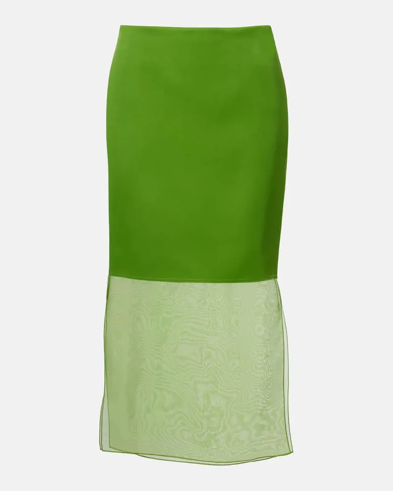 KHAITE Gonna midi Sybil a strati Verde