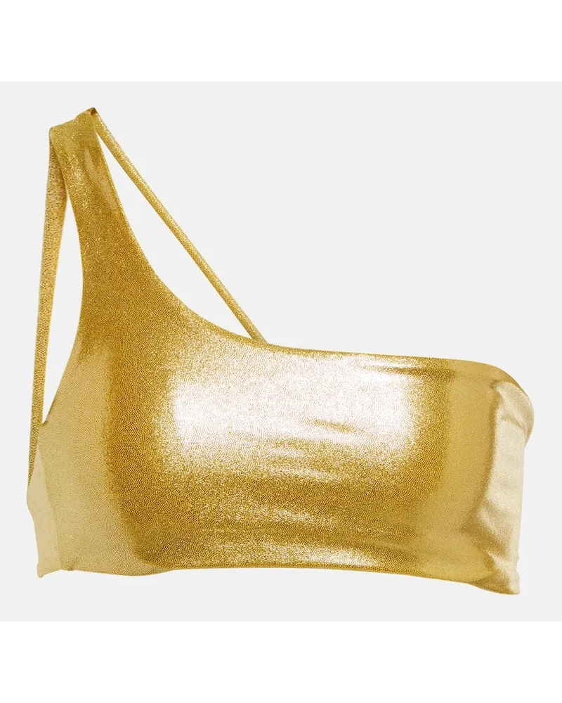 JADE SWIM Top bikini monospalla Apex Oro