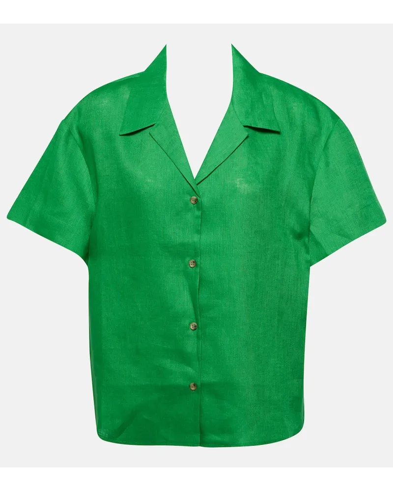 ASCENO Camicia Prague in lino Verde