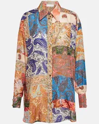 Zimmermann Camicia patchwork oversize Devi in seta Multicolore