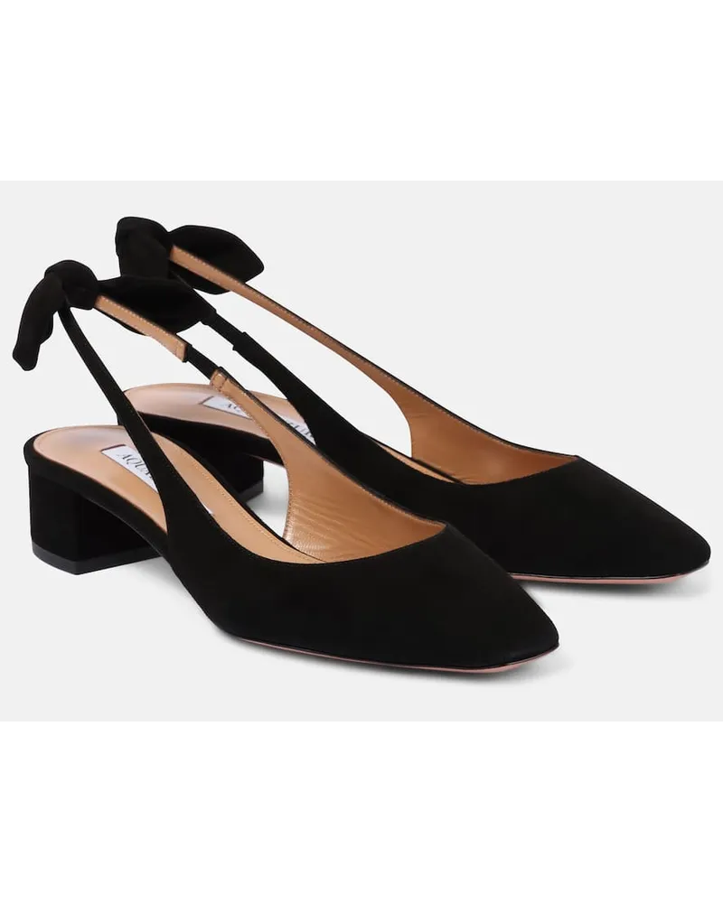 Aquazzura Pumps slingback Very Bow 35 in suede Nero
