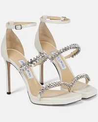 Jimmy Choo Sandali Bing 105 in pelle con cristalli Bianco