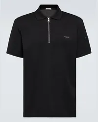 Moncler Polo in cotone con zip Nero