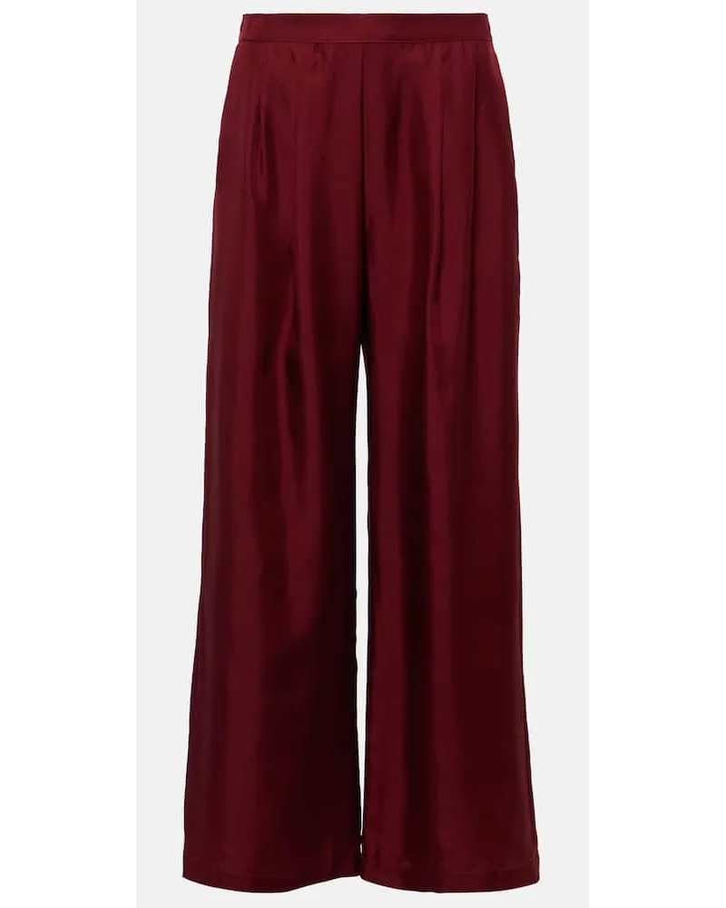 ASCENO Pantaloni a gamba larga Isola in twill Borgogna