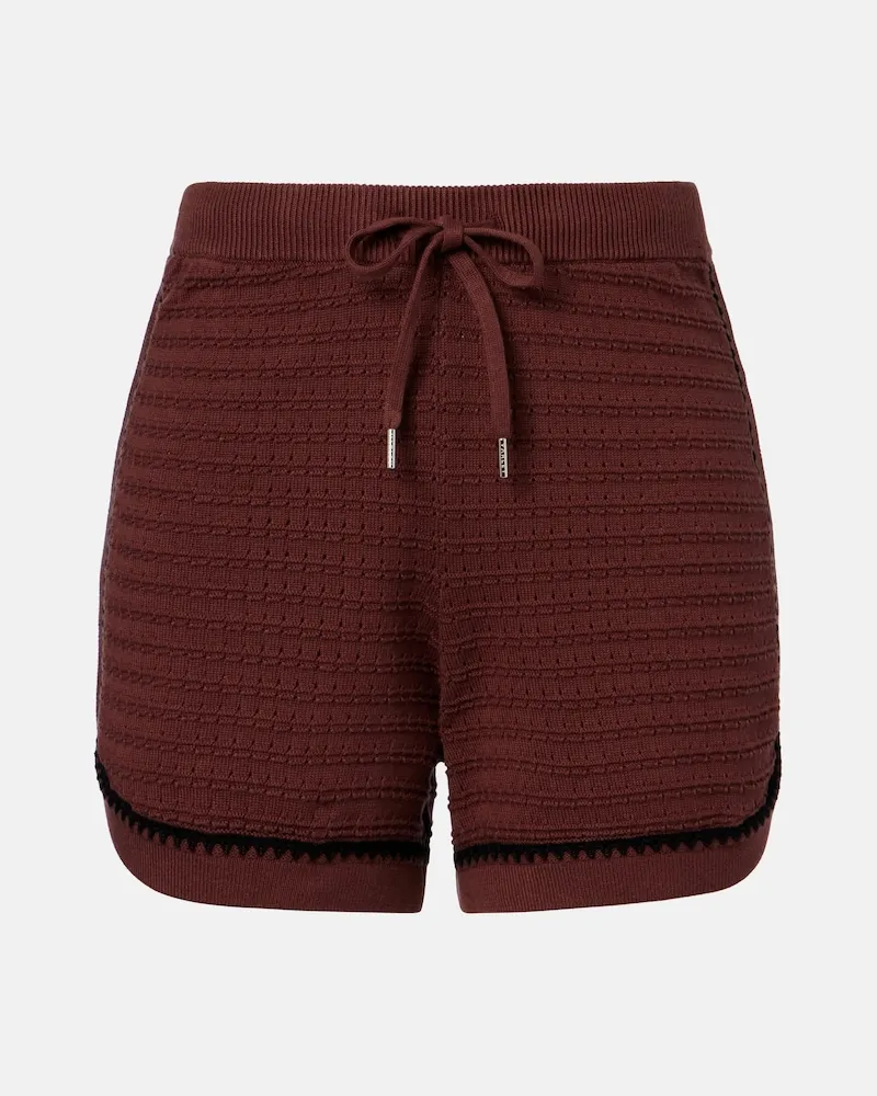 Varley Shorts Morden in cotone pointelle Marrone