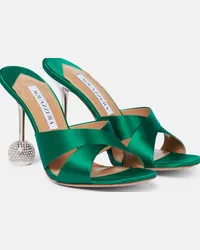 Aquazzura Sandali Yes Darling 95 in raso Verde