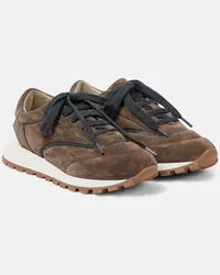 Brunello Cucinelli Sneakers Runner in suede Marrone