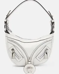 Versace Borsa a spalla Repeat Mini in pelle Bianco