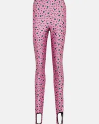 Moncler x Naj-Oleari 3 Moncler Grenoble - Pantaloni da sci con stampa e staffe Rosa