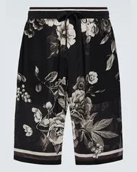 Dolce & Gabbana Shorts in twill di seta con stampa Multicolore