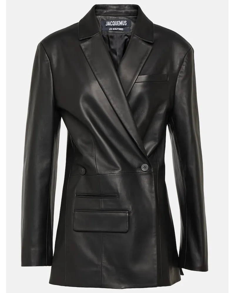 Jacquemus Blazer Tibau in pelle Nero