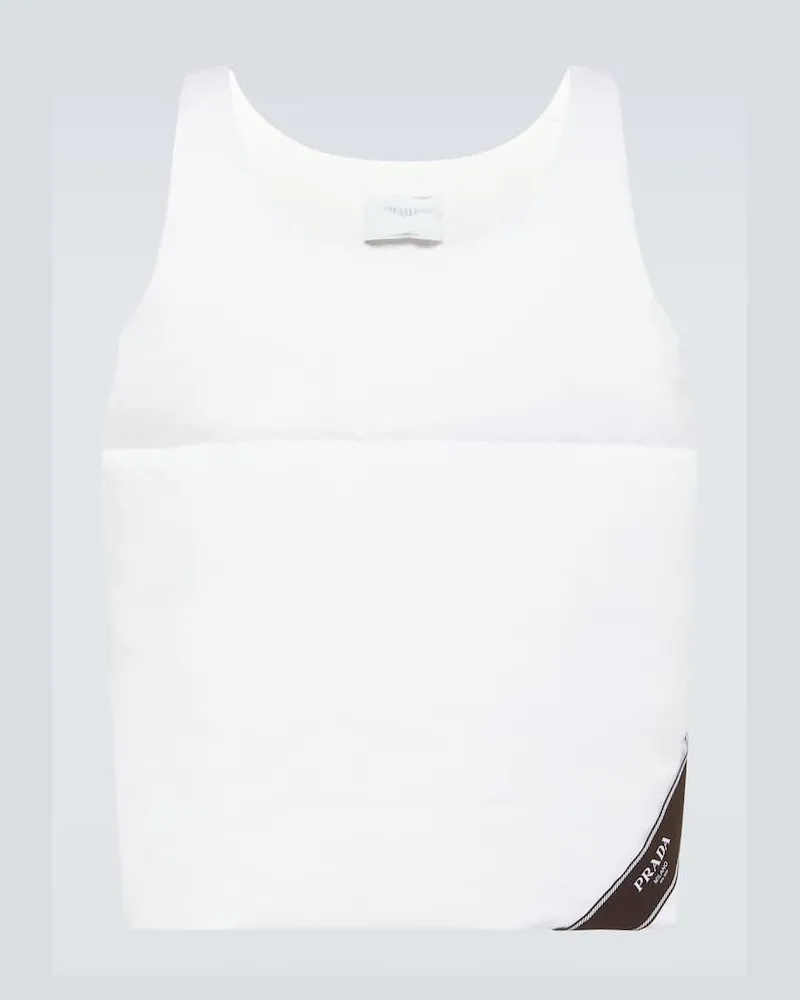 Prada Tank top in cotone imbottito Bianco