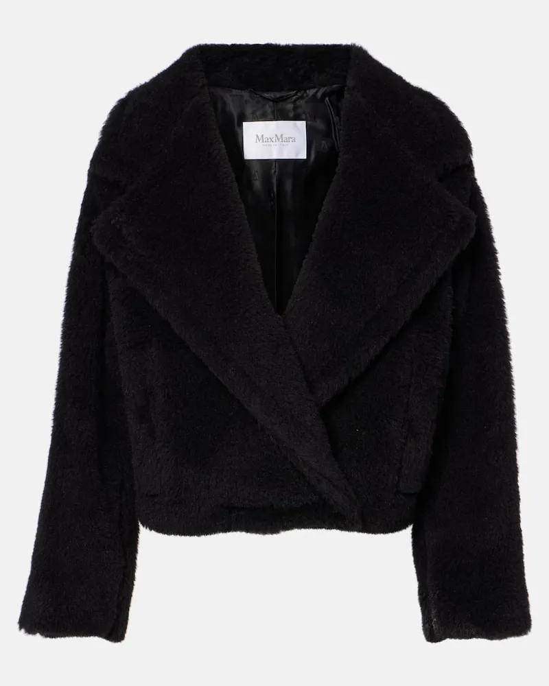 Max Mara Cappotto Oggeri in teddy di alpaca, lana e seta Nero
