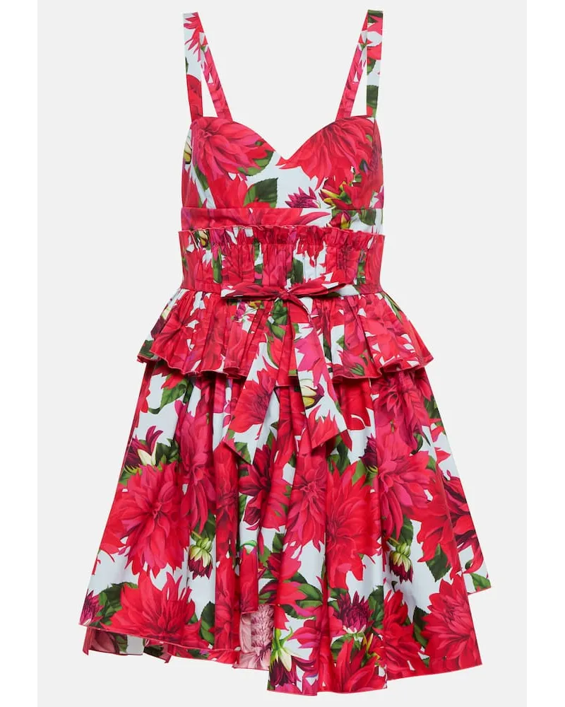 Oscar de la Renta Miniabito in popeline di cotone Blu