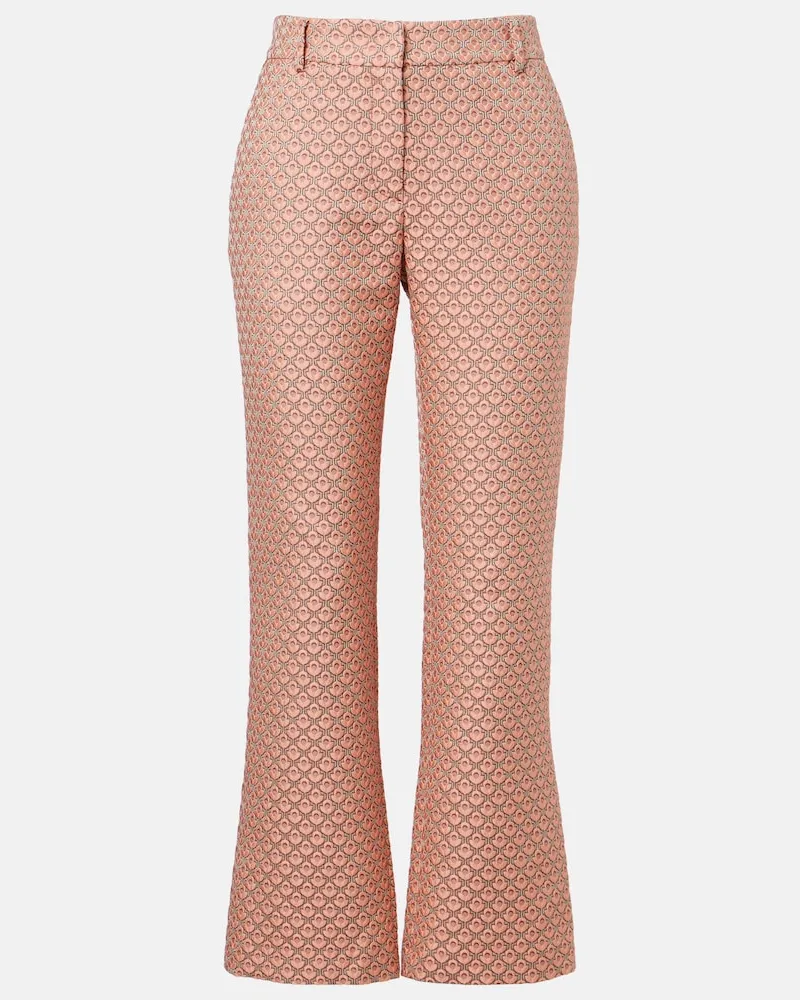 La DoubleJ Pantaloni flared 24/7 in jacquard Rosa
