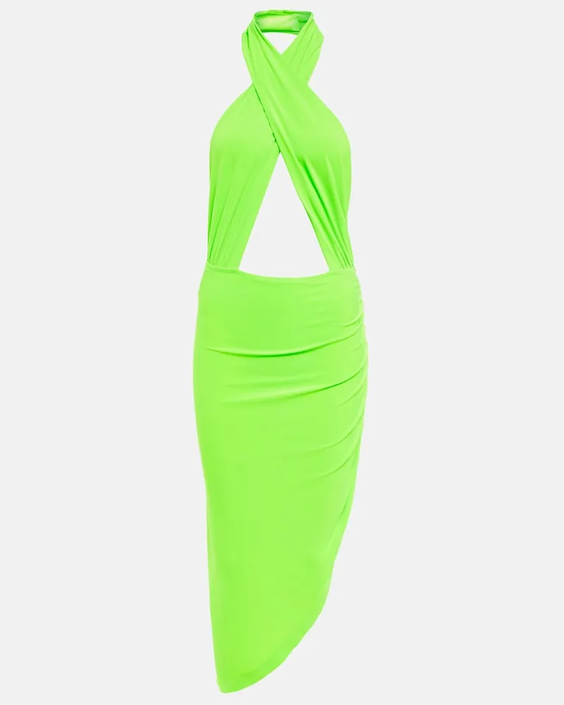 Norma Kamali Abito midi con scollo allâamericana Verde