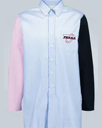 Prada Camicia a righe con applicazione Multicolore