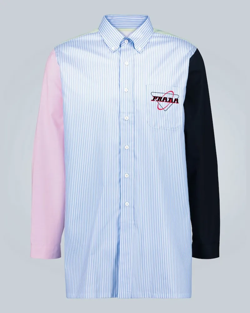 Prada Camicia a righe con applicazione Multicolore