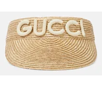 Gucci Visiera Stella in paglia Beige