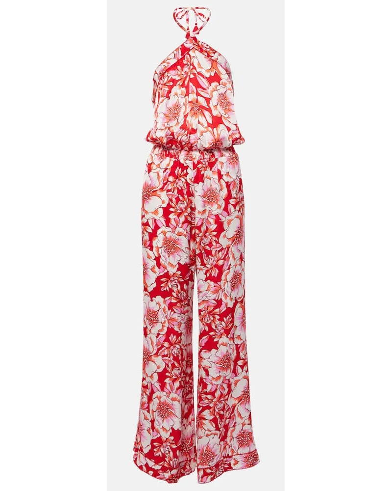 Poupette St Barth Jumpsuit Isabelle con stampa Rosso