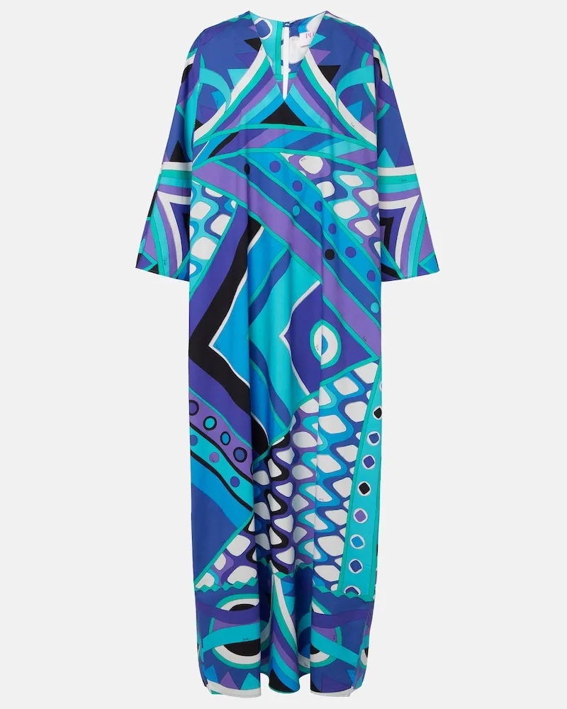 Emilio Pucci Caftano Vivara in cotone Blu