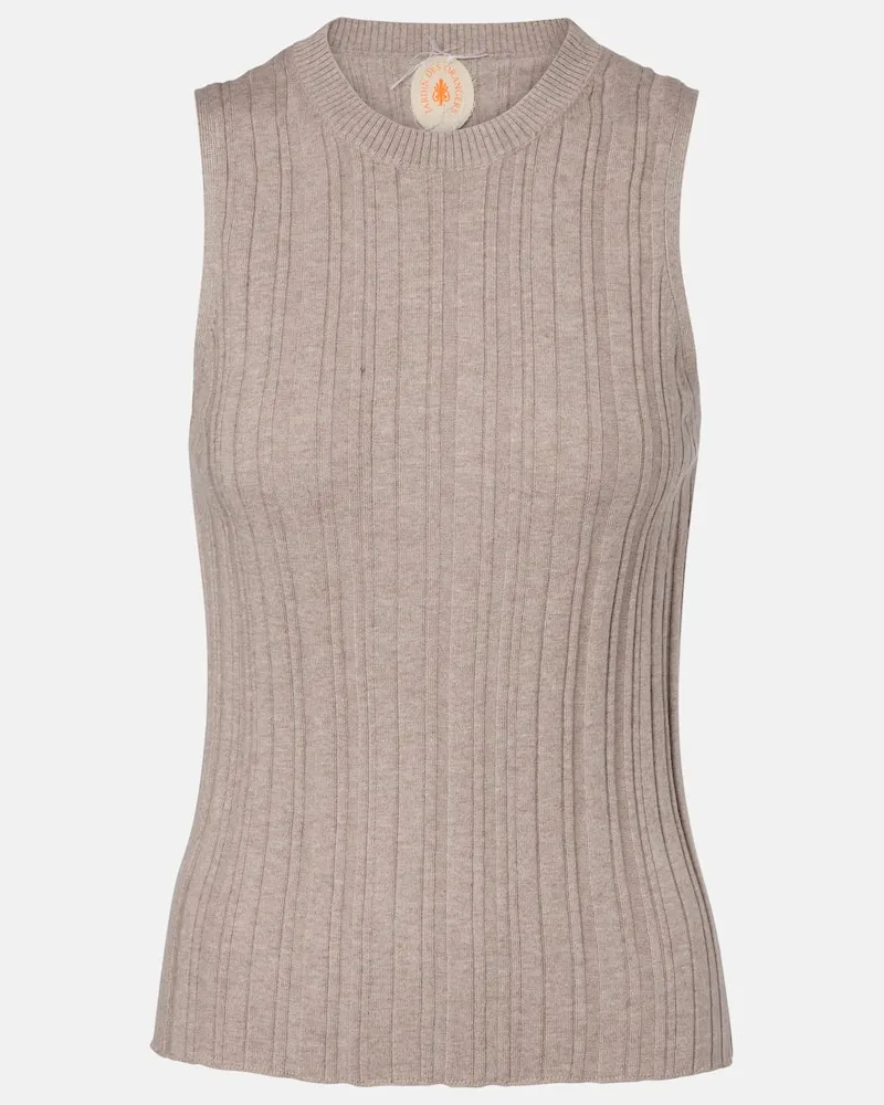 Jardin des Orangers Tank top in cotone, seta e cashmere Beige