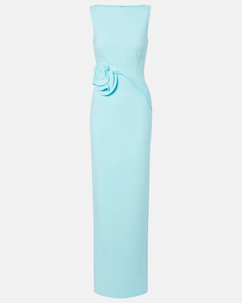 Roland Mouret Abito lungo con applicazioni floreali Blu
