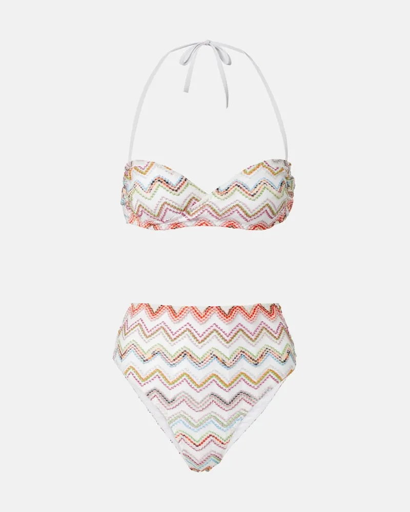 Missoni Bikini metallizzato a zig-zag Multicolore
