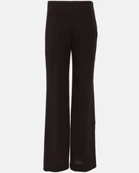 Chloé Chloé Pantaloni regular in lana e cashmere Marrone