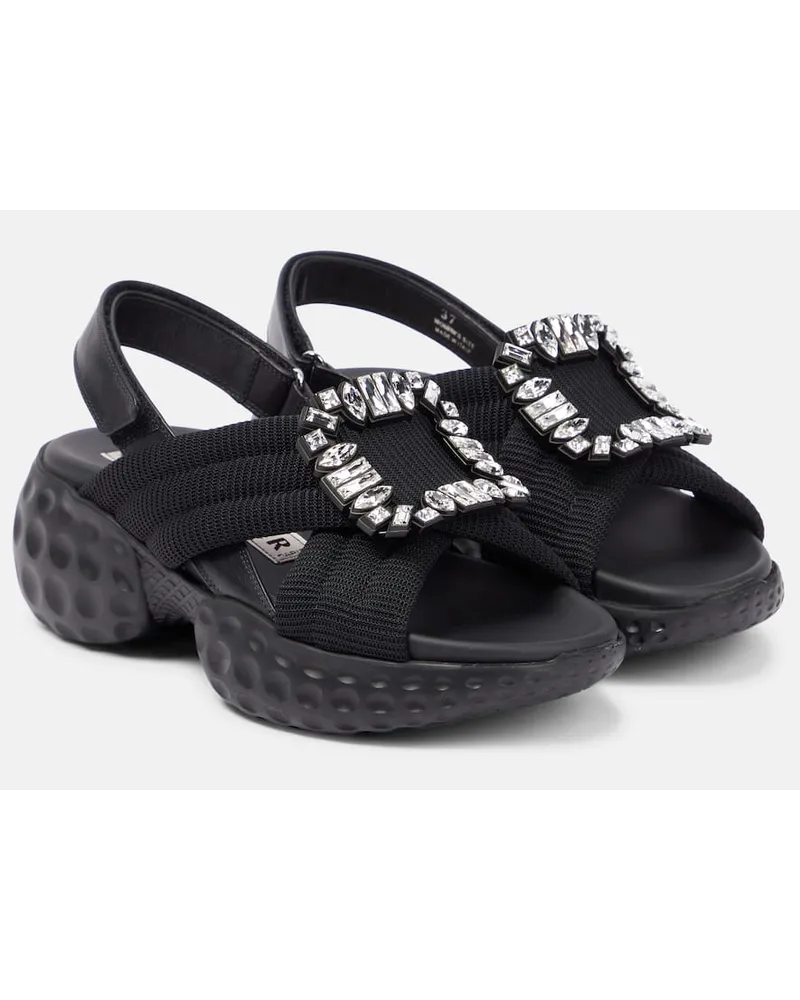 Roger Vivier Sandali Viv' Run con cristalli Nero