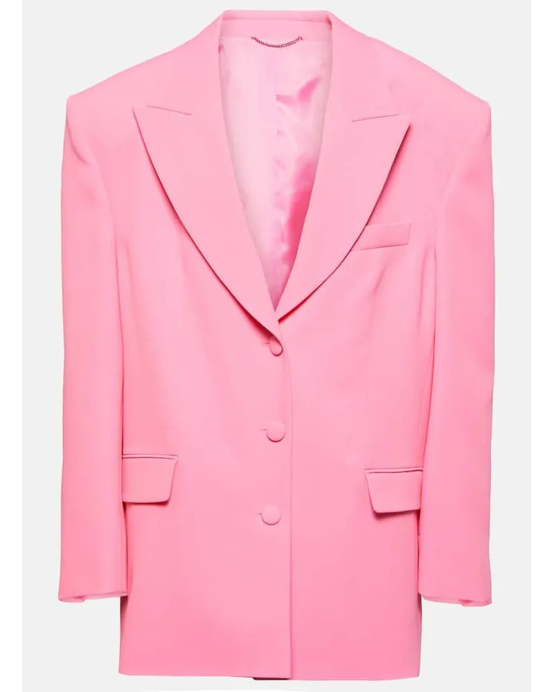Magda Butrym Blazer monopetto in misto seta Rosa