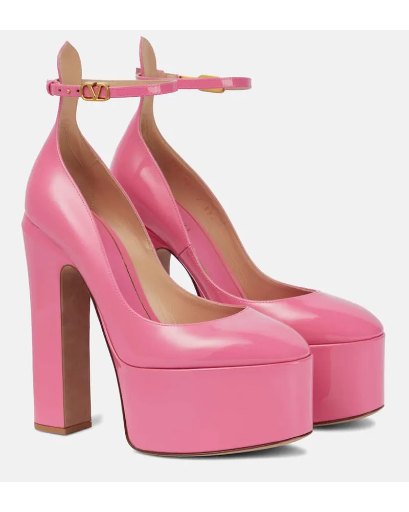 Valentino Garavani Pumps Tan-Go in vernice con plateau Rosa