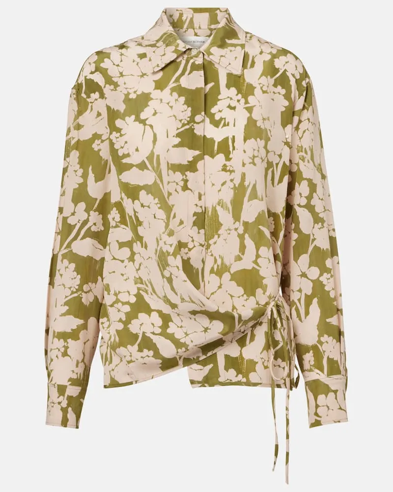 Victoria Beckham Blusa in seta con stampa Verde